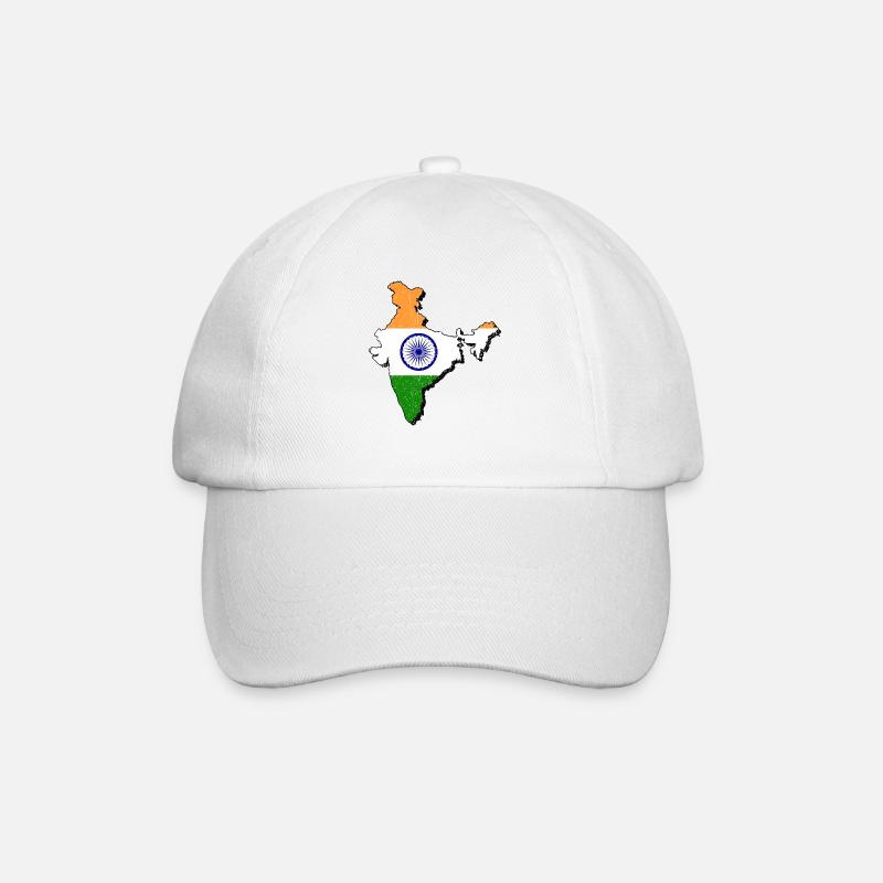 India - Baseball Cap - white/white