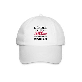désolé les filles je vais me marier - Casquette classique - blanc/blanc - Devant