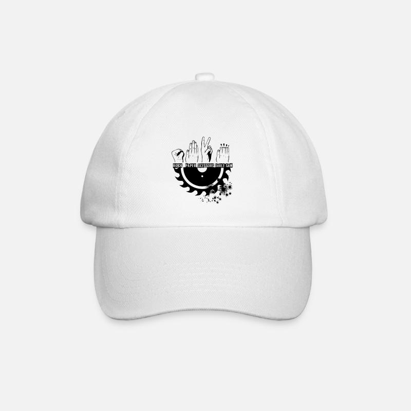 Scissors Stone Paper Circular Saw DIY Gift - Baseball Cap - white/white