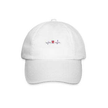 Union Jack Heartbeat | UK Flag | Heart - Baseball Cap - white/white - Front