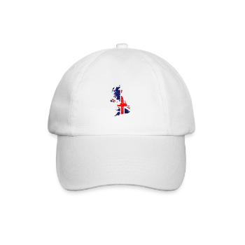 Union Jack Map | UK Flag | Britain | UK - Baseball Cap - white/white - Front