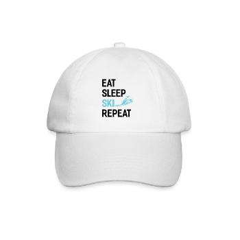 Eat Sleep Ski Repetition - (S.K) - Baseball Cap - white/white - Front