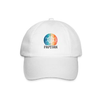 Papitän und Ruder - für den besten Papa der Welt - Baseballkappe - Weiß/Weiß - Vorne