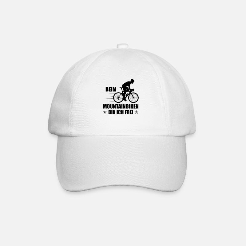 Beim Mountainbiken bin ICH FREI 2 - - Baseballkappe - Weiß/Weiß