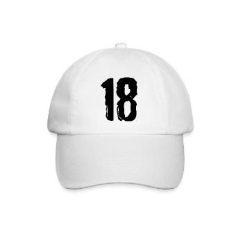 18 Zahl Trikot - Baseballkappe - Weiß/Weiß - Vorne
