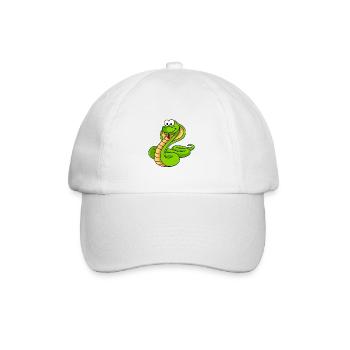 Snake Cobra Comic Animal - Baseball Cap - white/white - Front