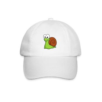 Schnecke Comic Tier - Baseballkappe - Weiß/Weiß - Vorne