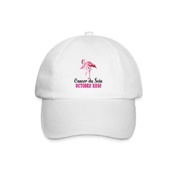Flamant Rose Cancer Du Sein Octobre Rose - Casquette classique - blanc/blanc - Devant