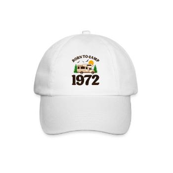 Born to Camp 1972 Camping 50 Jahre - Baseballkappe - Weiß/Weiß - Vorne