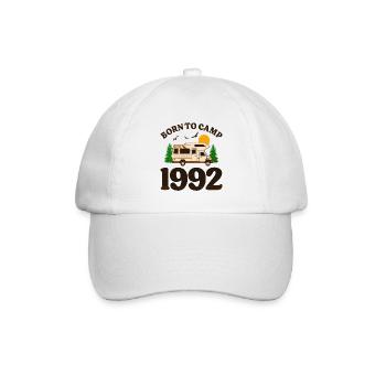Born to Camp 1992 Camping 30 Jahre - Baseballkappe - Weiß/Weiß - Vorne