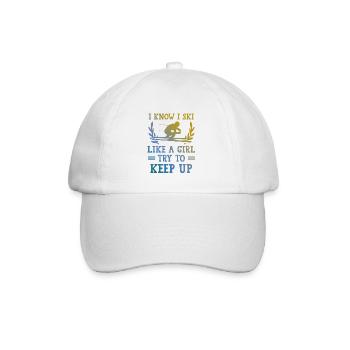 Ski like a girl - Baseball Cap - white/white - Front