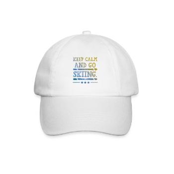 Keep calm ski - Baseball Cap - white/white - Front