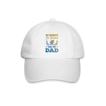 ski freund papa - Baseballkappe - Weiß/Weiß - Vorne