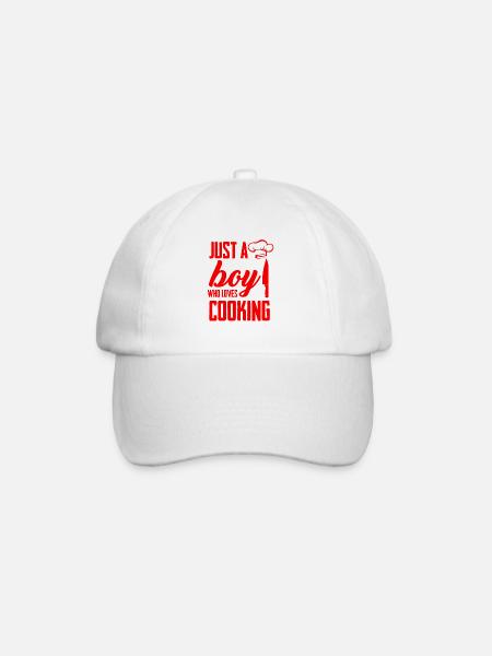 Boy loves cooking - Baseball Cap - white/white