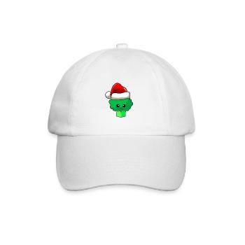 Broccoli Weihnachten Comic Xmas - Baseballkappe - Weiß/Weiß - Vorne