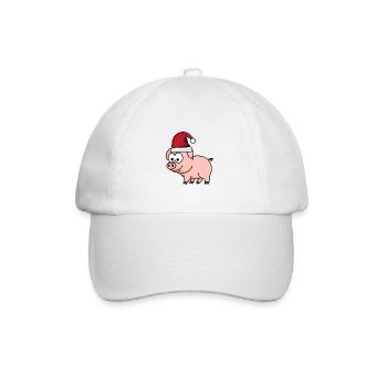 Pig Comic Christmas - Baseball Cap - white/white - Front