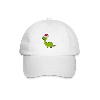 Dinosaurier brontosaurus Weihnachten - Baseballkappe - Weiß/Weiß - Vorne