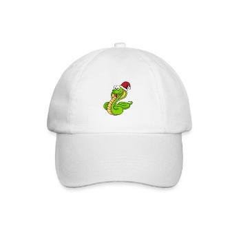 Snake Cobra Comic Christmas - Baseball Cap - white/white - Front