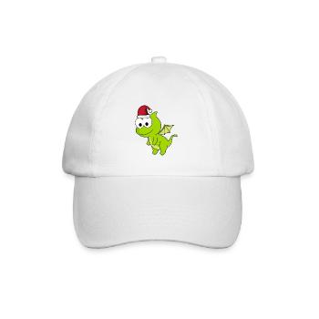 Drache Comic Weihnachten - Baseballkappe - Weiß/Weiß - Vorne