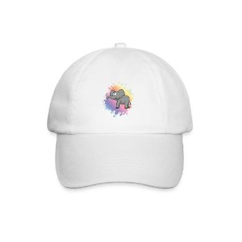 Elephant Comic - Baseball Cap - white/white - Front