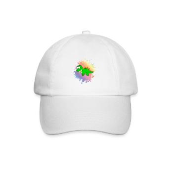 Dinosaur stegosaurus Comic - Baseball Cap - white/white - Front