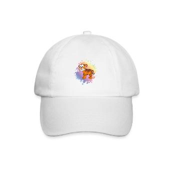 Tiger Comic Animal - Baseball Cap - white/white - Front