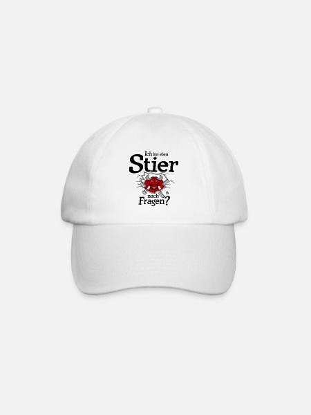 Stier Sternzeichen Tierkreiszeichen - Baseballkappe - Weiß/Weiß