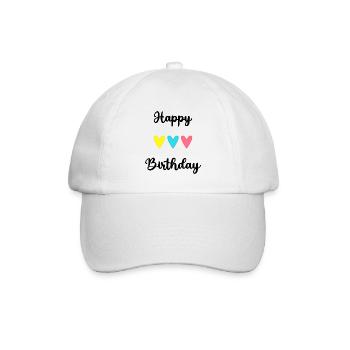 HAPPY BIRTHDAY. JOYEUX ANNIVERSAIRE. ANNIVERSAIRE. - Casquette classique - blanc/blanc - Devant