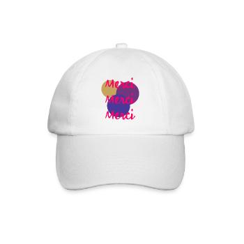 MERCI. THANKS. THANK YOU. ANNIVERSAIRE. NAISSANCE. - Casquette classique - blanc/blanc - Devant