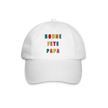 PAPA. FÊTE DES PÈRES. BONNE FÊTE PAPA. BONNE FÊTE - Casquette classique - blanc/blanc - Devant
