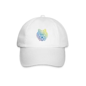 Wolf Mandala Boho - Baseballkappe - Weiß/Weiß - Vorne