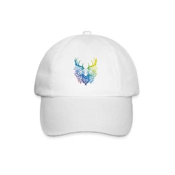 Hirsch Mandala Boho - Baseballkappe - Weiß/Weiß - Vorne
