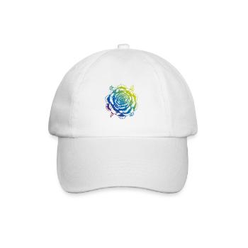 Rose Mandala Boho - Baseballkappe - Weiß/Weiß - Vorne