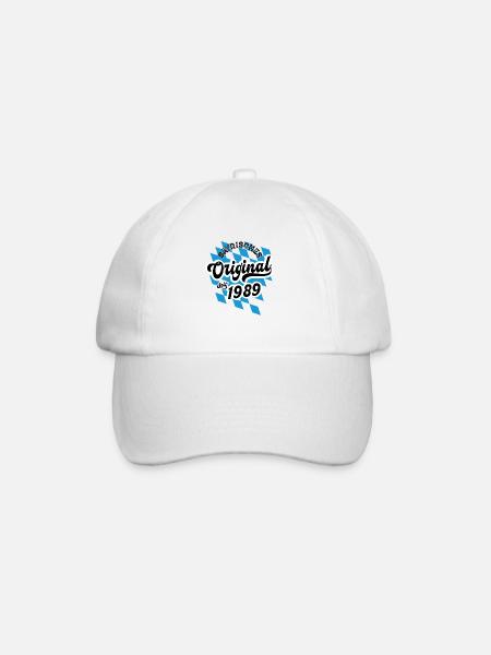 1989 Bayrisches Original seit 1989 Geburtstag - Baseballkappe - Weiß/Weiß