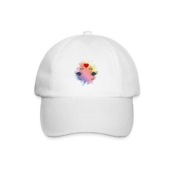 Ostrich Comic Couple Love - Baseball Cap - white/white - Front