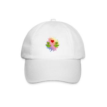 Snake Cobra Comic Couple Love - Casquette classique - blanc/blanc - Devant