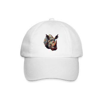 Rhinoceros Portrait - Baseball Cap - white/white - Front
