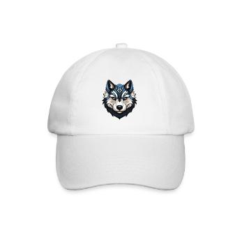 Husky Hund Portrait - Baseballkappe - Weiß/Weiß - Vorne