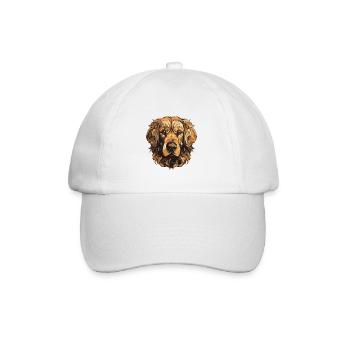 Portrait de chien Golden Retriever - Casquette classique - blanc/blanc - Devant