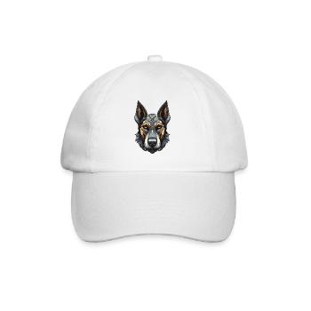 Doberman Hund Portrait - Baseballkappe - Weiß/Weiß - Vorne