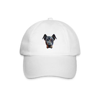 Great Dane Dog Portrait - Baseball Cap - white/white - Front
