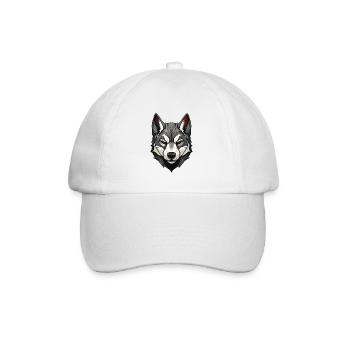 Portrait de chien Husky - Casquette classique - blanc/blanc - Devant