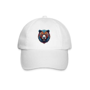 Bear Portrait - Baseball Cap - white/white - Front