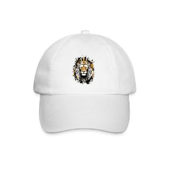 Löwe Tier Kopf Krone - Baseballkappe - Weiß/Weiß - Vorne