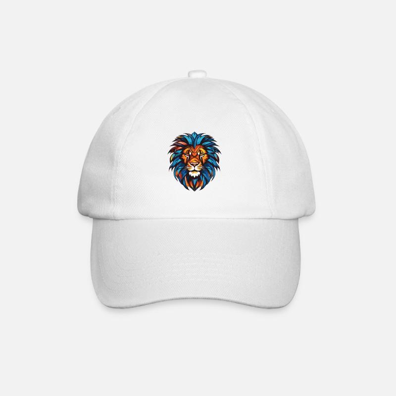 Lion Head - Baseball Cap - white/white