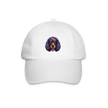 Tête de chien caniche - Casquette classique - blanc/blanc - Devant