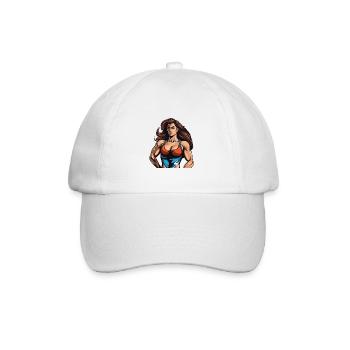 Woman Muscles Bodybuilding Girl - Baseball Cap - white/white - Front