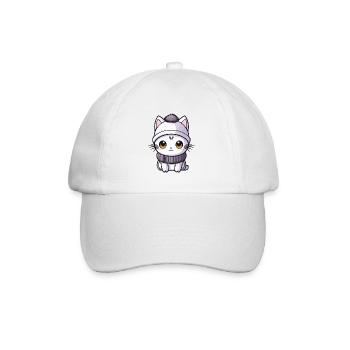 Bande dessinée d’hiver de chat - Casquette classique - blanc/blanc - Devant