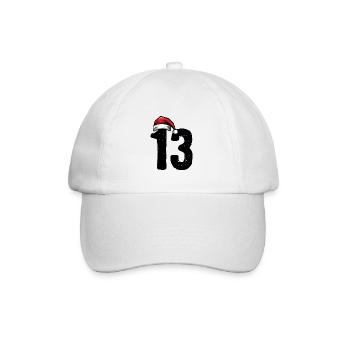13 Zahl Weihnachten - Baseballkappe - Weiß/Weiß - Vorne