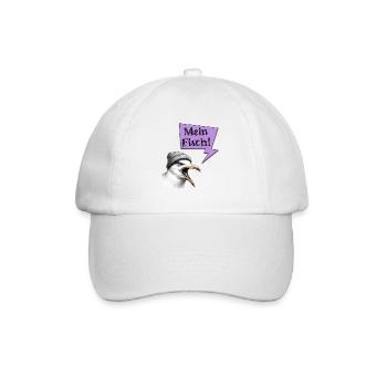 Mein Fisch! Möwe mit Beanie Mütze Spruch - Baseballkappe - Weiß/Weiß - Vorne